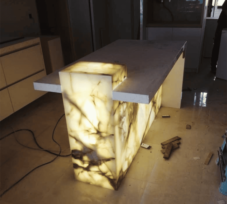 Onix Alb Blat Bucătărie cu Backlight